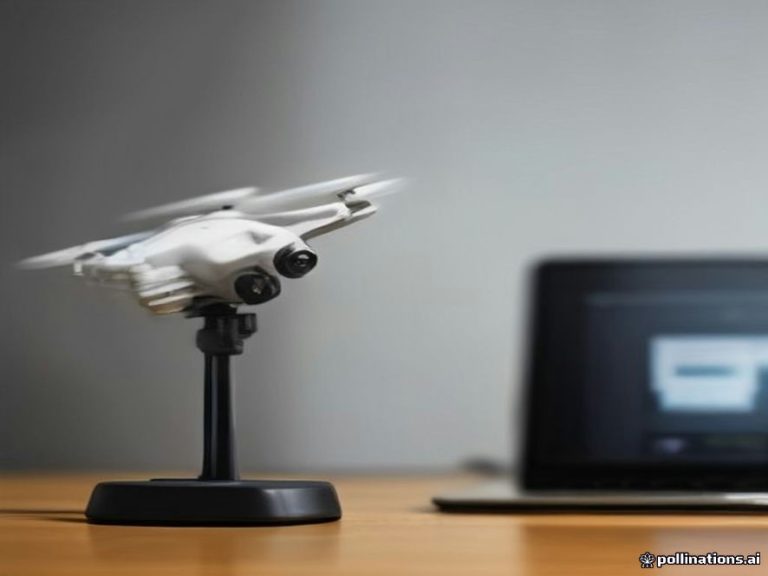 A drone transmitter with a mobile phone screen attached to the mount.